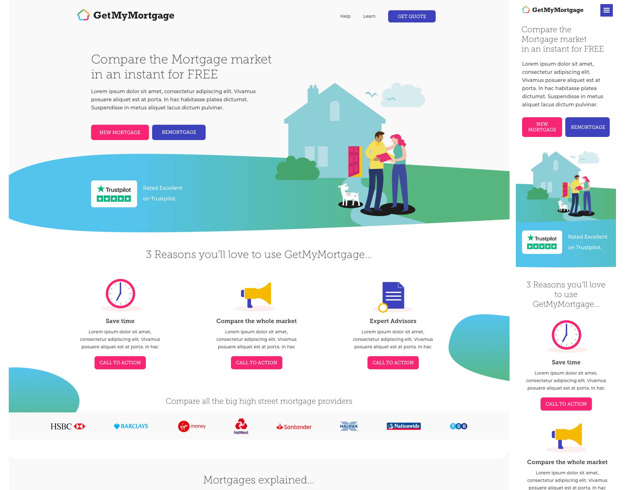 getMyMortgage User Interface (UI) designs