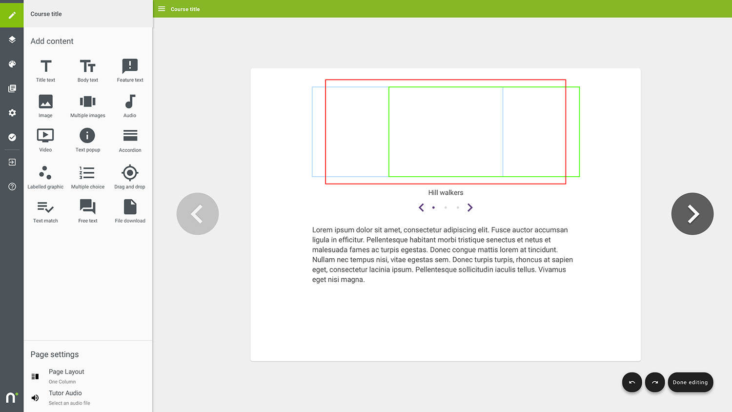 Nimble eLearning UI crop areas definition