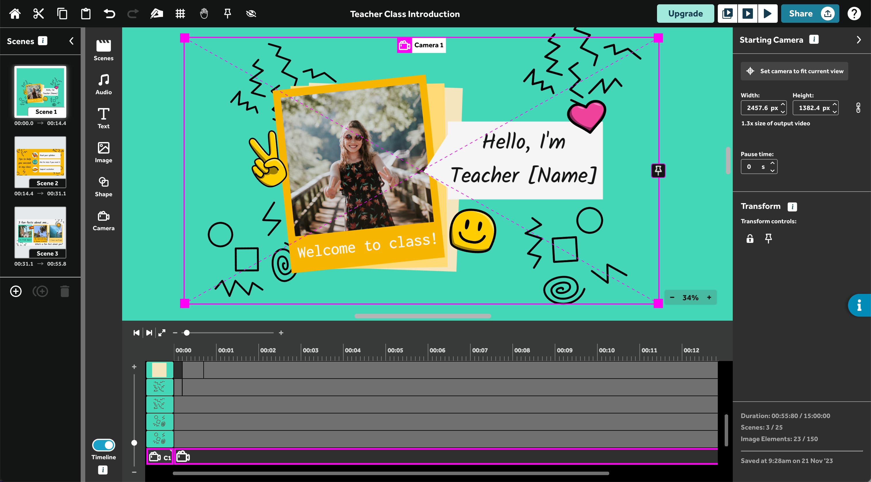 VideoScribe user interface